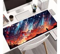 Grand Tapis de Souris de Jeu 600x400x3 mm Mouse Pad Gaming Ciel Étoilé D'Anime Tapis de Bureau Antidérapant avec Bords Cousus pour Bureau, Études, Gamer