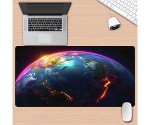 Grand Tapis de Souris de Jeu 700x400x2 mm Mouse Pad Gaming Univers Spatial Tapis de Bureau Antidérapant avec Bords Cousus pour Bureau, Études, Gamer
