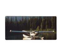 Grand tapis de souris de jeu 80 x 40 cm, tapis de bureau avion sur le lac XXL, bord cousu antidérapant, tapis de souris étendu imperméable pour le travail, le bureau, la maison