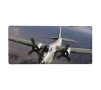 Grand tapis de souris de jeu 80 x 40 cm, tapis de bureau motif avion de l'armée américaine XXL, bord cousu antidérapant, tapis de souris étendu imperméable pour le travail, le bureau, la maison