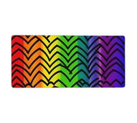 Grand tapis de souris de jeu 90 x 40 cm, motif arc-en-ciel Gay Pride XXL, bord cousu antidérapant, tapis de souris étendu imperméable, pour le travail, le bureau et la maison