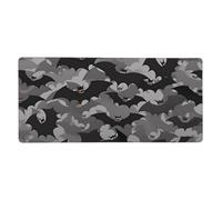 Grand tapis de souris de jeu - 90 x 40 cm - Motif chauve-souris d'Halloween - Gris - XXL - Bords cousus antidérapants - Tapis de souris pour clavier étendu - Tapis de souris imperméable pour le