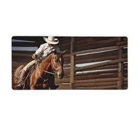 Grand tapis de souris de jeu 90 x 40 cm, tapis de bureau American West Rodeo XXL, bord cousu antidérapant, tapis de souris étendu imperméable pour le travail, le bureau, la maison