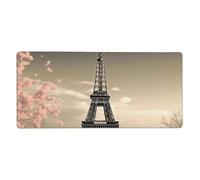 Grand tapis de souris de jeu - 90 x 40 cm - Tour de Paris - XXL - Bords cousus antidérapants - Tapis de souris pour ordinateur - Tapis de souris imperméable pour le travail, le bureau et la maison