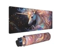 Grand Tapis de Souris de Jeu 900x300x3mm XXL Multifonction Mouse Pad, avec Bords Cousus, Base en Caoutchouc Naturel antidérapant Durable Tapis de Clavier La Licorne Tapis de Bureau pour Gamer E-147