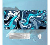 Grand Tapis de Souris de Jeu 900x400x2 mm - Tapis de Bureau Antidérapant avec Bords Cousus, Haute Précision pour Ordinateur, PC et Gamer (Noir Blanc Vert)