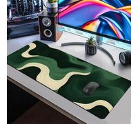 Grand Tapis de Souris de Jeu 900x400x2 mm - Tapis de Bureau Antidérapant avec Bords Cousus, Haute Précision pour Ordinateur, PC et Gamer (Carte Topographique Verte)