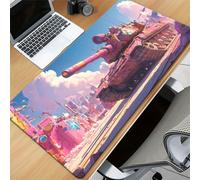 Grand Tapis de Souris de Jeu 900x400x3 mm Mouse Pad Gaming Débardeur Rose Tapis de Bureau Antidérapant avec Bords Cousus pour Bureau, Études, Gamer