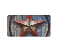 Grand tapis de souris de jeu American Wastern Texas Star - Antidérapant - Pour bureau, travail ou maison - 30 x 60 cm