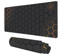 Grand Tapis de Souris de Jeu avec Base antidérapante et Bords Cousus, Technologie nid d'abeille, Noir, doré, 90 x 40 cm, Long Tapis de Souris pour Clavier d'ordinateur pour la Maison, Le Bureau, Le