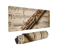 Grand tapis de souris de jeu avec base en caoutchouc antidérapant, flûte musicale avec bords cousus, tapis de bureau étendu pour ordinateur portable, 30,5 x 80 cm, tapis d'écriture pour bureau et