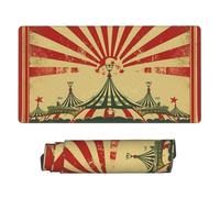 Grand tapis de souris de jeu avec base en caoutchouc antidérapant, fond de cirque vintage avec bords cousus, 74,9 x 40,6 cm, tapis de bureau étendu pour ordinateur portable, tapis de clavier pour