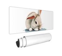 Grand tapis de souris de jeu avec base en caoutchouc antidérapant, motif lapin cri avec bords cousus, tapis de bureau étendu pour ordinateur portable, 30,5 x 80 cm, tapis d'écriture pour bureau et