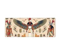 Grand tapis de souris de jeu avec base en caoutchouc antidérapant Motif pharaon égyptien 80 x 30 cm