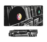 Grand tapis de souris de jeu avec base en caoutchouc antidérapant, tapis de souris pour disques vinyle avec bords cousus, 74,9 x 40,6 cm, tapis de bureau étendu pour ordinateur portable, tapis de