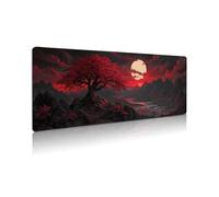 Grand tapis de souris de jeu avec base en caoutchouc naturel de 3 mm avec bords cousus, antidérapant pour bureau et maison, excellent cadeau, 80 x 30 cm (pieuvre foncée)