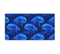 Grand tapis de souris de jeu avec bords cousus, tapis de souris étendu avec base en caoutchouc antidérapante, sous-main pour clavier, compatible avec Blue Universe Galaxy Magic Wolf in The Space, 16 x