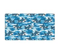 Grand tapis de souris de jeu avec bords cousus, tapis de souris étendu avec base en caoutchouc antidérapante, sous-main pour clavier, compatible avec l'art du camouflage bleu armée, 40,6 x 75,9 cm.