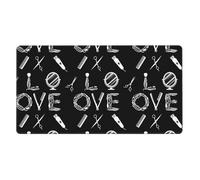 Grand tapis de souris de jeu avec bords cousus, tapis de souris étendu avec base en caoutchouc antidérapante, sous-main pour clavier, compatible avec les outils de coiffure Love Barber, 40 x 75 cm