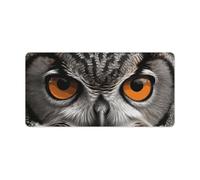 Grand tapis de souris de jeu avec motif hibou et yeux de hibou, antidérapant pour bureau, travail, maison et écriture 30 x 60 cm