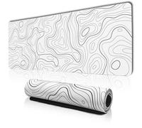 Grand tapis de souris de jeu blanc pour bureau, tapis de bureau avec bords cousus, tapis de bureau imperméable, base en caoutchouc antidérapant, tapis de clavier de 80 x 30 cm, tapis de souris grand