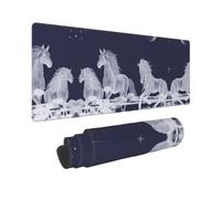 Grand tapis de souris de jeu cheval au galop - Tapis de bureau - Imperméable - Tapis d'écriture avec base en caoutchouc antidérapant - Pour gamer, bureau, maison - 80 cm x 30,5 cm