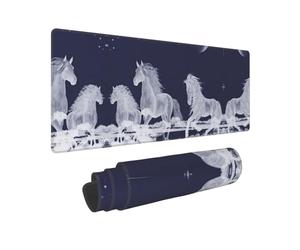 Grand tapis de souris de jeu cheval au galop - Tapis de bureau - Imperméable - Tapis d'écriture avec base en caoutchouc antidérapant - Pour gamer, bureau, maison - 80 cm x 30,5 cm