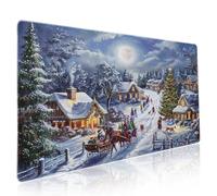 Grand tapis de souris de jeu de Noël XXL, arbre de Noël, cerf, flocon de neige, vacances d'hiver prolongées, base en caoutchouc antidérapant, bord cousu, tapis de jeu pour ordinateur, 90 x 40 cm