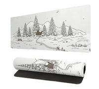 Grand tapis de souris de jeu dessin animé blanc mignon tapis de souris Kawaii 80 x 30 cm XL pour clavier et souris Base en caoutchouc antidérapant pour ordinateur portable bords cousus pour la maison
