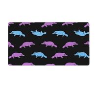 Grand tapis de souris de jeu extensible avec bords cousus, compatible avec Purple Platypus Cartoon Black, antidérapant, base en caoutchouc imperméable, pour bureau, ordinateur, clavier, ordinateur por