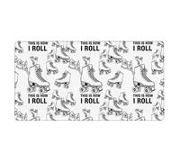 Grand tapis de souris de jeu, extra large avec bord cousu, compatible avec les patins à roulettes « This is How I Roll » blancs, antidérapant, pour le bureau et la maison, 40,6 x 75,9 cm
