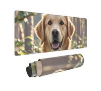 Grand tapis de souris de jeu Golden Retriever 30,5 x 80 cm, XXL étendu avec bords cousus, antidérapant, long tapis de bureau pour clavier, maison, bureau, jeu vidéo