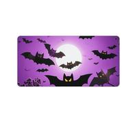 Grand tapis de souris de jeu Halloween avec chauve-souris violettes volantes, antidérapant, pour bureau, travail, maison, 30 x 60 cm