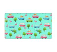 Grand tapis de souris de jeu, imperméable, extra large, avec bords cousus, compatible avec Happy Camping Flamingo Mint Green, antidérapant, pour jeux, bureau et maison, 40,6 x 75,9 cm