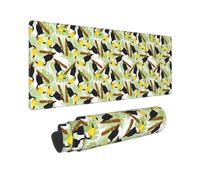 Grand tapis de souris de jeu, joli toucan monstera sur branche, tapis de bureau antidérapant, tapis de souris pour bureau, maison, accessoires de bureau, 30,5 x 80,9 cm