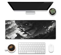Grand tapis de souris de jeu manga d'horreur pour bureau XL, sous-main de bureau avec base antidérapante et bords cousus, 80 x 30 cm