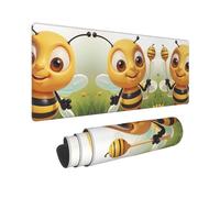 Grand tapis de souris de jeu, motif abeille, tapis de bureau pour bureau, tapis d'écriture imperméable avec base en caoutchouc antidérapant, pour gamer, bureau, maison, 80 cm x 30,5 cm