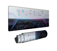 Grand tapis de souris de jeu, motif circuit néon noir à bords cousus, caoutchouc antidérapant, lavable, pour ordinateur portable à la maison et au bureau, ordinateur portable 30,5 x 81,3 cm