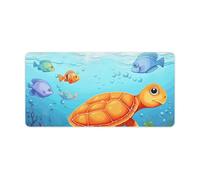 Grand tapis de souris de jeu motif tortue et poisson, antidérapant pour bureau, travail ou maison, 30 x 60 cm