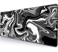 Grand Tapis de Souris de Jeu Noir Blanc Gris Mouse Pad 1000x500x3mm XXL Tapis de Souris étendu avec Bords Cousus Base en Caoutchouc antidérapante pour Joueur Bureau Maison Clavier Pad