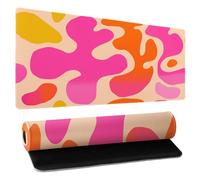 Grand tapis de souris de jeu rose de 80 x 30 cm XL - Tapis de souris de jeu étendu pour bureau, tapis de clavier d'ordinateur moderne abstrait long antidérapant - Accessoires de bureau pour femme -