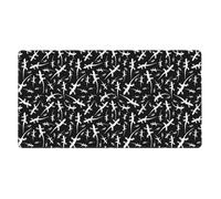 Grand tapis de souris de jeu, tapis de clavier antidérapant, mat pour bureau, bureau, lézard gecko, blanc, noir, accessoires de bureau, 40,6 x 75,1 cm