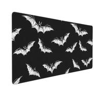 Grand tapis de souris de jeu, tapis de souris blanc froid, motif chauve-souris, tapis de bureau antidérapant pour clavier de bureau et souris, accessoires de bureau et de maison, 40,6 x 89,5 cm