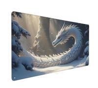 Grand tapis de souris de jeu, tapis de souris élégant blanc imprimé dragon-A, tapis de bureau antidérapant pour clavier de bureau et souris, accessoires de bureau et maison, 40,6 x 89,5 cm