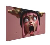 Grand tapis de souris de jeu, tapis de souris rétro rose drôle, imprimé dame amusante, tapis de bureau antidérapant pour clavier de bureau et souris, accessoires de bureau et de maison, 40,6 x 89,5 cm