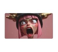 Grand tapis de souris de jeu, tapis de souris rétro rose drôle, motif dame, tapis de bureau antidérapant pour clavier de bureau et souris, accessoires de bureau et de maison, 40,6 x 75,1 cm