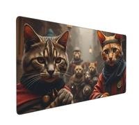 Grand tapis de souris de jeu, tapis de souris vintage imprimé défilé de chat rouge, tapis de bureau antidérapant pour clavier de bureau et souris, accessoires de bureau et maison, 40,6 x 89,5 cm