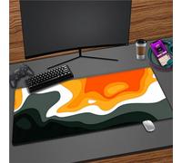Tainrun Tapis de souris gaming XXL 800x400x3 mm - Base caoutchouc antidérapante - Orange/Jaune/Blanc