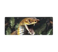 Grand tapis de souris de jeu XL 80 x 30 cm - Cobra Snake Sous-main de bureau pour clavier et souris, tapis de clavier lavable avec base antidérapante imperméable pour gamer, bureau, maison