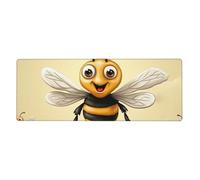Grand tapis de souris de jeu XL 80 x 30 cm - Honey Bee - Tapis de bureau pour clavier et souris, tapis de clavier lavable avec base antidérapante et imperméable pour gamer, bureau, maison